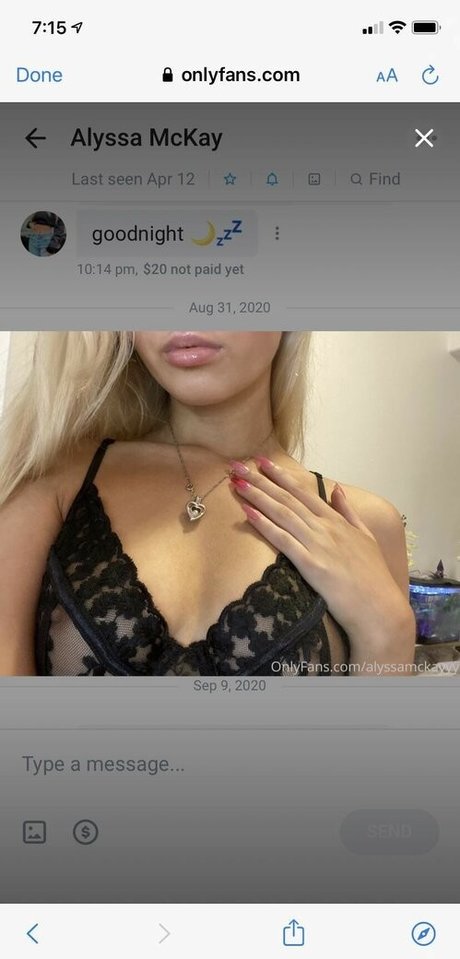 Foto di nudo di fuga di OnlyFans di Alyssa Mckay