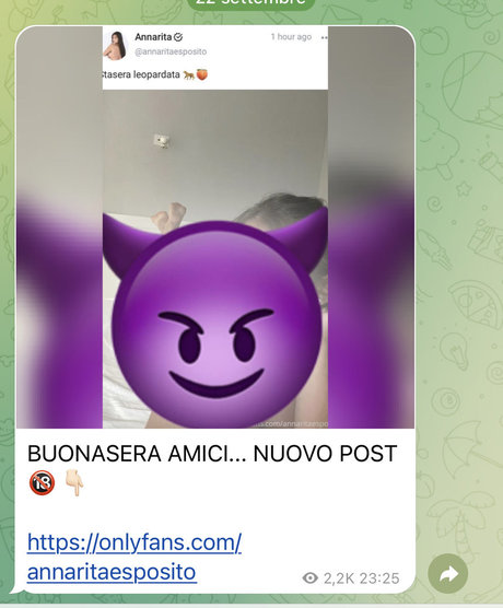 Alasti lekkinud OnlyFans-i pilt Annarita Esposito
